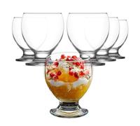 LAV Luxury Glass Ice Cream Bowls Set of 6, 250ml 100% Lead Free Footed Glass Dessert Bowls, Dessert Glasses, Glass Sundae Dishes, Parfait Glasses, Glass Dessert Dishes, Glass Dessert Cups