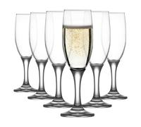 LAV Misket Glass Champagne Flutes - 190ml - Pack of 6 in Clear LAV Clear
