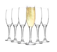 LAV Venue Champagne Flutes Set of 6-220ml Classic Clear Glasses for Champagne, Prosecco & Sparkling Wine - Elegant Tall Stemware for Weddings, Parties & Home Bar - Dishwasher Safe