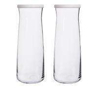 LAV Vera Glass Carafes - 1.2L - Grey Lid - Pack of 2 in White LAV White