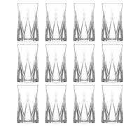 LAV 380ml Zoey Highball Glasses - 12x Tall Dishwasher Safe Glass Water Gin Juice Mixed Drink Cocktail Drinking Hi Ball Tumblers Glassware Set