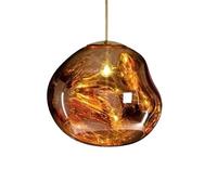 Lava Ball Drop Pendant Lighting, Modern Lava Chandelier with 200cm Adjustable Lanyard, Melting Glass Lights, LED Irregular Shape Hanging Lamps for Home Restaurant Bar Coffee Shop Decor(Gold,28)