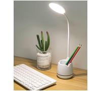Lava Box White/Warm White Table Lamp, LED Flexo Desk Lamp, Touch Dimming, Contemporary Modern Design, USB Rechargeable, Eye Protect Reading Lamp, Phone/Pen Holder