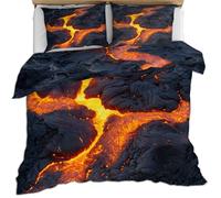 Lava Boys Super King Size Bed Set Landscape Teen Boy Bedding Set Nature Geology Duvet Cover Abstract Comforter Covers Quilt Cover & Pillowcase Soft Microfiber