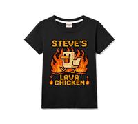 Lava Chicken Girls Boys T-Shirts Kids Cotton Tee for 3-13 Years (Black,11 Years)