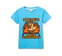 Lava Chicken Girls Boys T-Shirts Kids Cotton Tee for 3-13 Years (Light Blue,5 Years)
