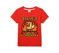 Lava Chicken Girls Boys T-Shirts Kids Cotton Tee for 3-13 Years (Red,5 Years)