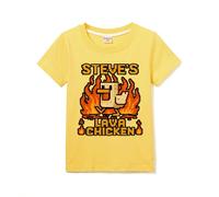 Lava Chicken Girls Boys T-Shirts Kids Cotton Tee for 3-13 Years (Yellow,9 Years)
