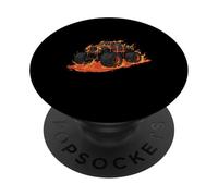 Lava Drip Monster Truck Molten Fire Volcano Monster Truck PopSockets Adhesive PopGrip