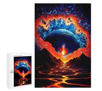 Lava Flowing Through Mountains Art Jigsaw Puzzle, 1000 PCS, for Adult Puzzle Fans, A Creative Way to Unwind after A Busy Day, for Family Fun