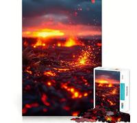 Lava Flows 1000 Pieces Jigsaw Puzzles for Adults Recall Boost Good Thick Real Challenge Art Display (38x52cm)