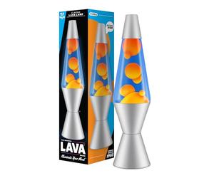 Lava Lamp 2117, Orange Wax, Blue Liquid, Silver Base and Cap, Original 14.5 inch Lava® Motion Lamp to Illuminate Your Mood