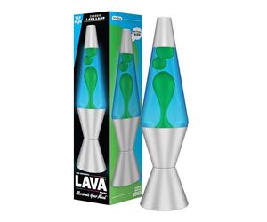 Lava Lamp 2124, Green Wax, Blue Liquid, Silver Base and Cap, Original 14.5 inch LAVA® Motion Lamp to Illuminate Your Mood