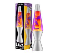 Lava Lamp 2125, Yellow Wax, Purple Liquid, Silver 14.5 inch, Purple/Yellow