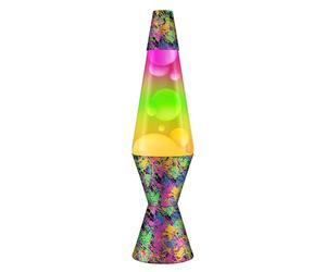 Lava Lamp 2142, Hand Painted Tri-Color Globe, White Wax, Clear Liquid, Decorative Base and Cap, Original 14.5 inch Motion Lamp to Illuminate Your Mood, Paintball