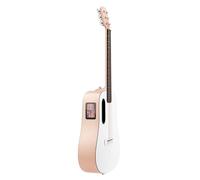 LAVA ME Play Electric-Acoustic Guitar with FreeBoost System, Smart Guitar with Guitar Bag, Data Cable, Truss Rod Wrench, Support 2.4Ghz WIFI/5G Bluetooth(Light Peach & Frost White)