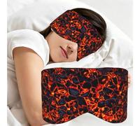 Lava Melting Rocks Red Black, Sleep Mask for Home Travel, Full Eye Covers Light Blocking Eye Mask Sleep Eye and Ear Muffs