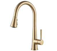 Lava Odoro Champagne Gold Kitchen Faucet with Pull Down Sprayer, Kitchen Sink Faucets, Single Hole Sink Faucet with 3-Function Magnetic Sprayer Deck Plate, Champagne Gold, KF321-CB