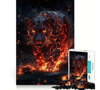Lava Panther of The Inferno Jigsaw Puzzles for Teenagers 1000 Pieces Memory Train Fine Thick Home Game Birthday Present (38x52cm)