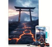 Lava Path to Mount Fuji Jigsaw Puzzles 1000 Pieces for Teenagers Memory Fit Firm Edge Home Play Wall Display (50x75cm)