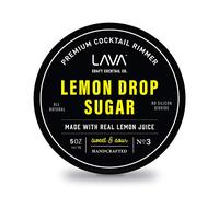 LAVA Premium Lemon Drop Sugar Cocktail Rimmer, All Natural Rimmer Sugar, Sweet & Sour, Real Lemons, Pure Cane Sugar, No Silicon Dioxide, with Easy Screw-On Lid - 5oz