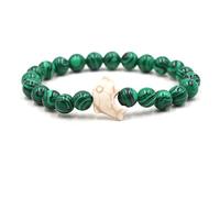 Lava Stone Diffuser Bracelet Women, 8mm Beaded Bracelet with Dolphin Stretch Bracelets 19CM