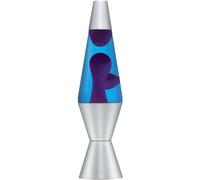 Lava The Original 14.5-Inch Silver Base Lamp with Purple Wax in Blue Liquid