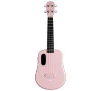 LAVA U Concert Ukulele for Kids and Adults 23” Carbon Fibre Soprano Ukulele Electro Acoustic Ukelele Beginners Kit with Trendy Case Picks and Charging Cable, Sparkle Pink