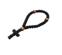 Lavaarite 1 Pc Handmade Christian 33 Knot Orthodox Greek Omboskoini Prayer Rope - Protection Blessing Cross Charm, Tassel Car Hanging for Home Travel, Religious Gift （Black,Classic Style）