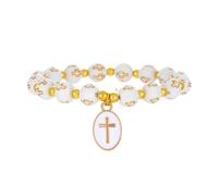 Lavaarite Cross Bracelet for Men, Stainless Steel Christian Religious Jewelry Gift for Him, Catholic Communion, Baptism, Confirmation | Adjustable Link Chain with Cross Pendant for Faith & Protection