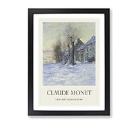 Lavacourt, Sunshine And Snow By Claude Monet Exhibition Museum Painting Framed Wall Art Print, Ready to Hang Picture for Living Room Bedroom Home Office Décor, Black A2 (64 x 46 cm)
