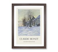 Lavacourt, Sunshine And Snow By Claude Monet Exhibition Museum Painting Framed Wall Art Print, Ready to Hang Picture for Living Room Bedroom Home Office Décor, Walnut A3 (34 x 46 cm)