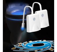 LAVAED 2 PACK Motion Sensor Night Light Indoor 16 Color Changing,LED Toilet light Activated Projection Nightlight Rechargeable Toilet Bowl Light Waterproof Cool Gadget for Bathroom Decor Perfect Gifts