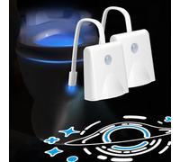 LAVAED 2 PACK Motion Sensor Night Light Indoor 16 Color Changing,LED Toilet light Activated Projection Nightlight Rechargeable Toilet Bowl Light Waterproof Cool Gadget for Bathroom Decor Perfect Gifts