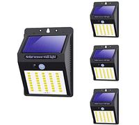 LAVAED 4 Packs 40 LEDs Solar Wall Lights Outdoor,Solar PIR Motion Sensor Security Light for Garden Fence Patio Garage Backyard