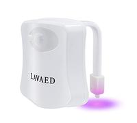 LAVAED Motion Sensor Toilet Night Light Home Toilet Light Bathroom Body Motion Sensor Toilet Bowl Seat Light Lamp 8-Color Changes (1 Pack)