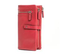 Lavalen® Purses for Women Genuine Soft Leather Wallet - Leather Wallet for Women - Ladies Purse Handmade with RFID Wallets- Womens Purse Perfect for Gift (Red, Plus Size (17x9cm))