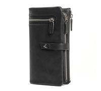 Lavalen® Purses for Women Genuine Soft Leather Wallet - Leather Wallet for Women - Ladies Purse Handmade with RFID Wallets- Womens Purse Perfect for Gift (Black, Plus Size (17x9cm))