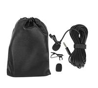 Lavalier Clip On Microphone, Universal Type, Black, 9.8ft / 19.7ft Cable - Omnidirectional Noise Reduction, No Battery Required, Ideal for Interviews and Live Streaming