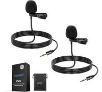 Lavalier Lapel Microphone (2 Pack), Omnidirectional Condenser Wired Clip On Lav Mic for Stage YouTube Live Streaming Compatible with Rode Wireless GO II 2 DJI Wireless Mic Transmitter, CM5