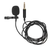 Lavalier Lapel Microphone 3.5mm Clip Omnidirectional Computer Recording Mic | Black Sponge and Aps Construction, Long Cable, Sturdy Clasp, Anti-interference Pickup, for Phones, Tablets, Laptops, Zoom