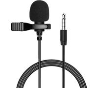 Lavalier Lapel Microphone Omnidirectional Clip-on Mic with 3.5mm Jack for Pc, Noise-Cancelling 3.5mm Condenser Wired Clip On Lavalier Mic for Recording, Podcasts, Video Calls & More