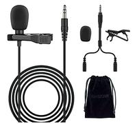 Lavalier Microphone, 3.5mm 16 Foot Interview Mic, Omnidirectional Video Recording Condenser Microphone for YouTube Tiktok Studio Recording Android GoPro - TCM-400