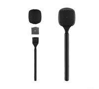 Lavalier Microphone Adapter Handheld for Interviews Black (Stand) | ABS plastic, lightweight design, compatible with dji mic, for rode series, ideal for reporters
