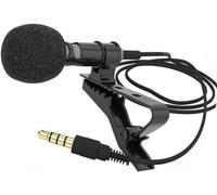 Lavalier Microphone, Lapel Omnidirectional Condenser Mic with Wind Muff 3.5mm Jack Plug-Play Microphone for Interview Video Podcast Vlog Live Streaming Recording and so on