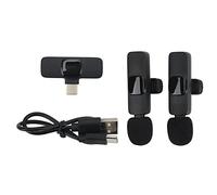 Lavalier Microphone Lavalier Microphone with 5 Hours Battery Life 20M Transmission Intelligent Noise Reduction Automatic Pairing Compact Design for Smartphones Tablets Type-C Devic
