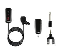 Lavalier Microphone Mini Lapel Recording Live Streaming Microphone 50UHF for Camcorder Smartphone Laptop 50m Range