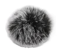 Lavalier Microphone Wind Muff with Artificial Fur, Reduce Wind Interference, Clear Sound, Small Size, Easy Carry, On Furry Mic Muff for Indoor & Outdoor Use (Black and White)