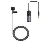 Lavalier Microphone with Noise Cancelling, 2.5µm Gold Plating Omnidirectional Condenser Lapel Mic, 360° Sound Pickup, 3.5mm Jack for DSLR Camera, Smartphone, Karaoke, Live Streaming, Vlog