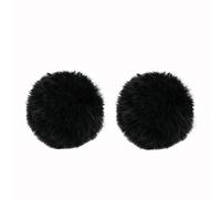 Lavalier Wind Muff 2 Pack Lapel Microphone Windscreen Muff Outdoor Furry Lav Windscreen Windproof Wind Screen (1cm, black)